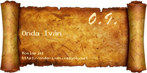Onda Iván névjegykártya